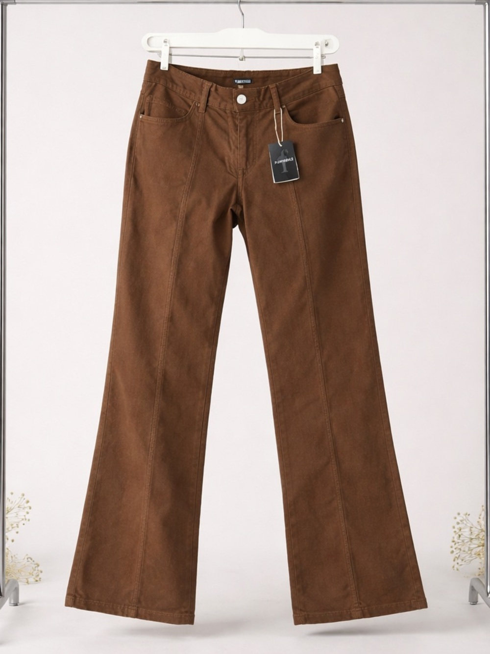 TikTok Famous Flamingals Straight-Leg Pants in Brown